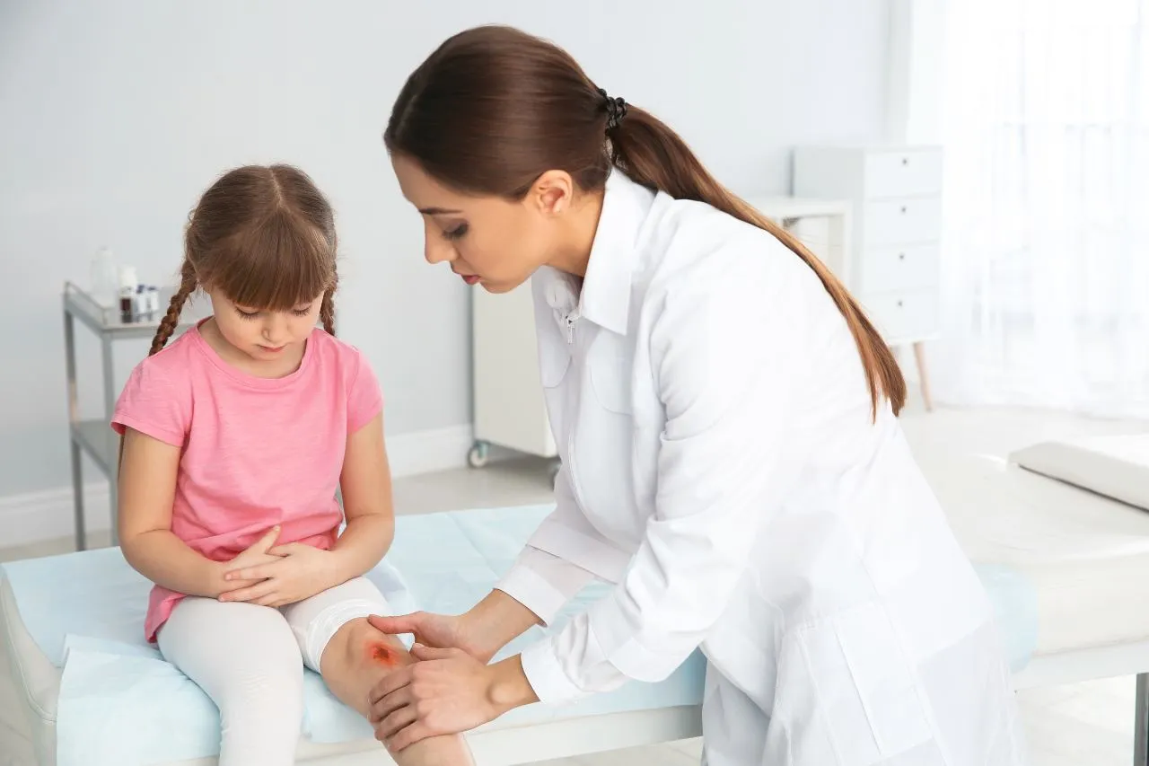 school nurse helping a student